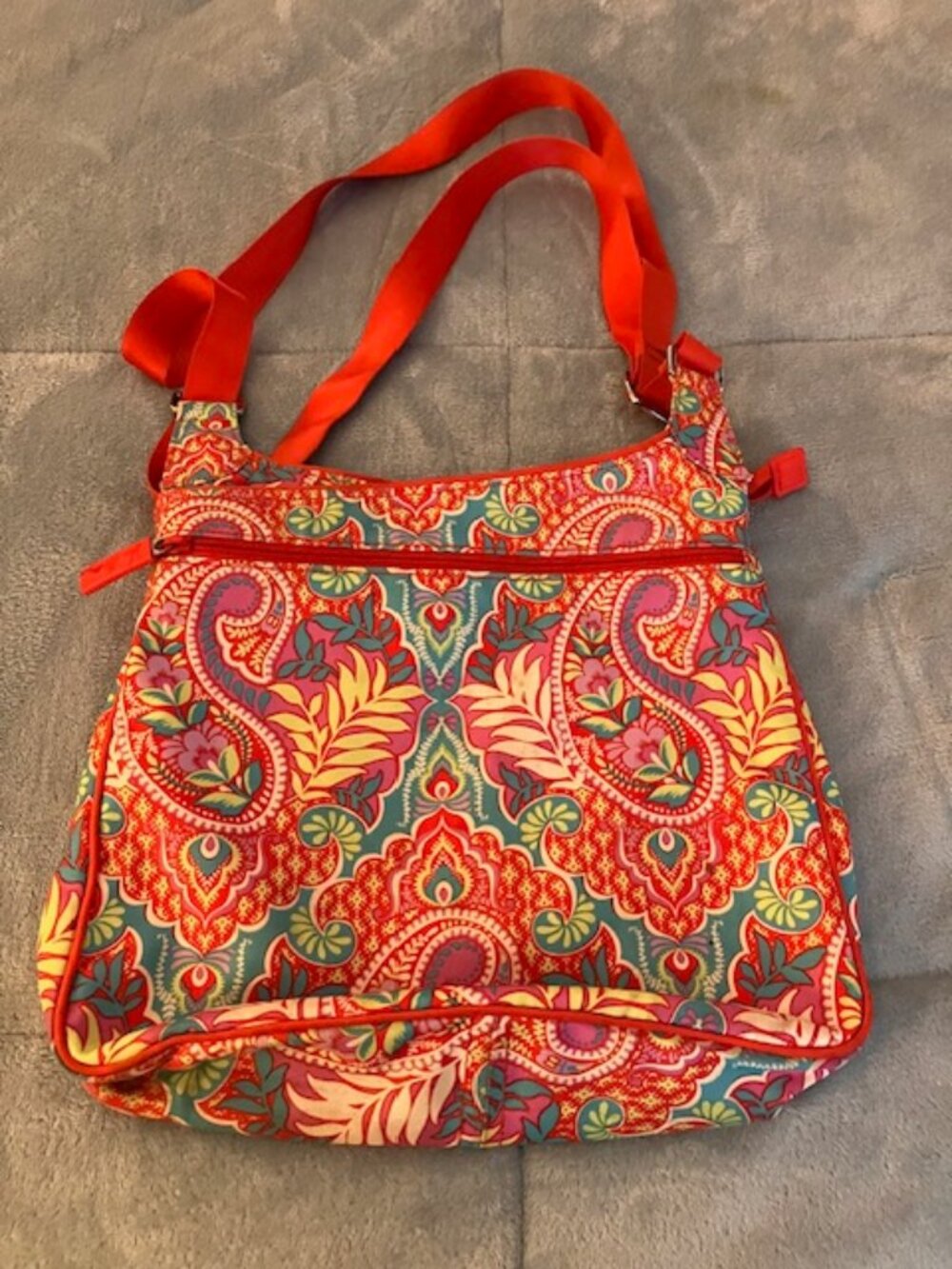Vera Bradley Lighten Up Slim Crossbody Hipster  Purse Paisley In Paradise